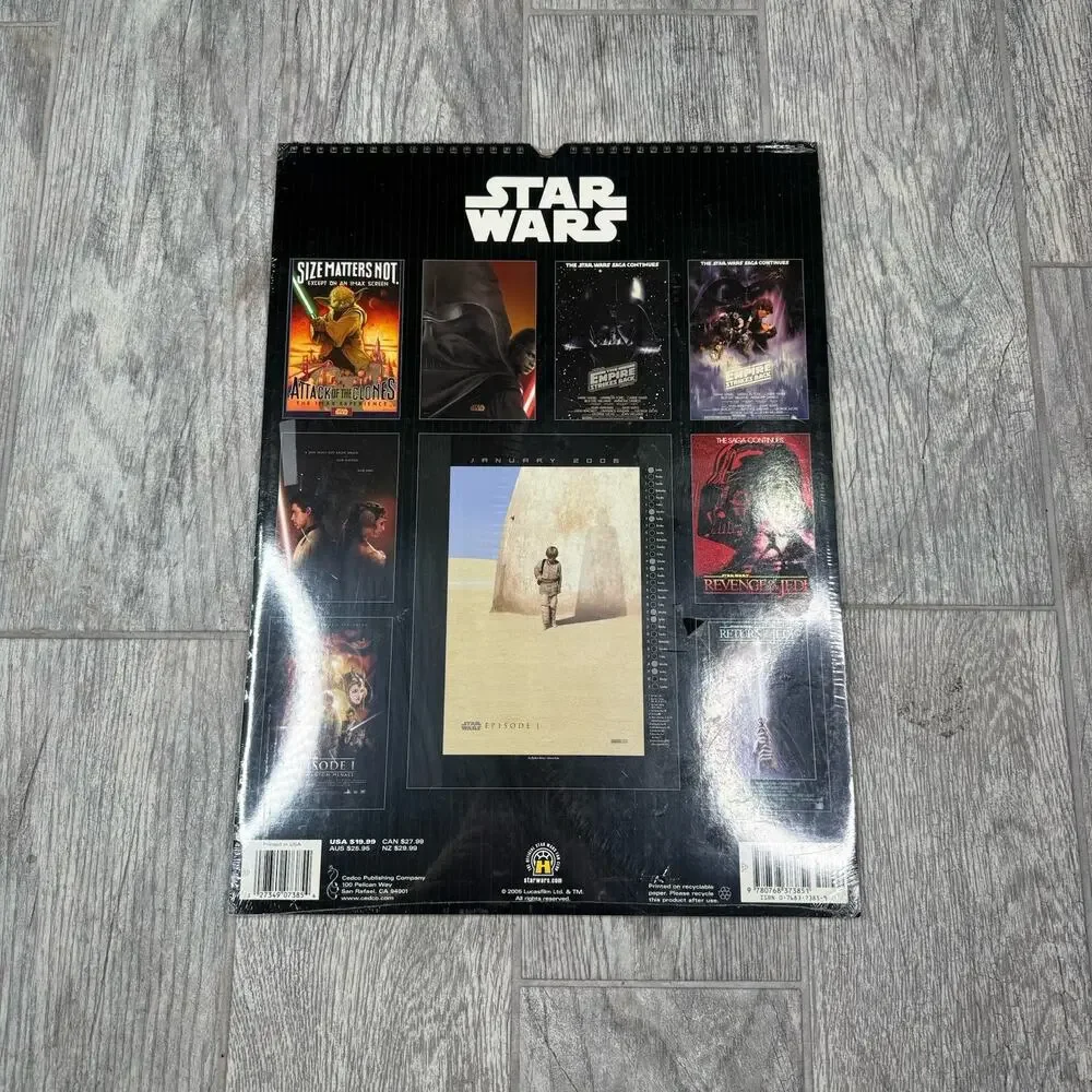VTG 2006 Star Wars Movie Poster Wall Calendar Cedco Publishing NEW SEALED